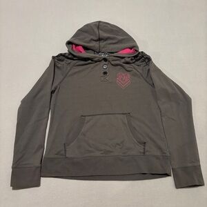 Metal Mulisha Hoodie Gray Y2K Graphic Fall Outdoor Casual Size Medium